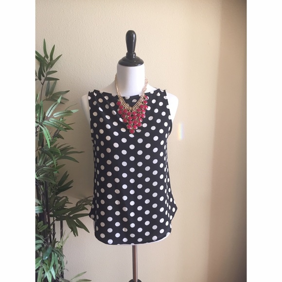 Tops - Just In!! Black and White Polka dot top. NWOT