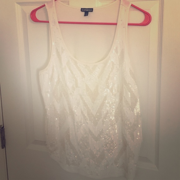 Chevron sequin tank.