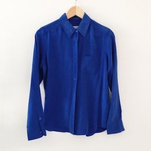 Equipment Brett silk blouse in royal blue