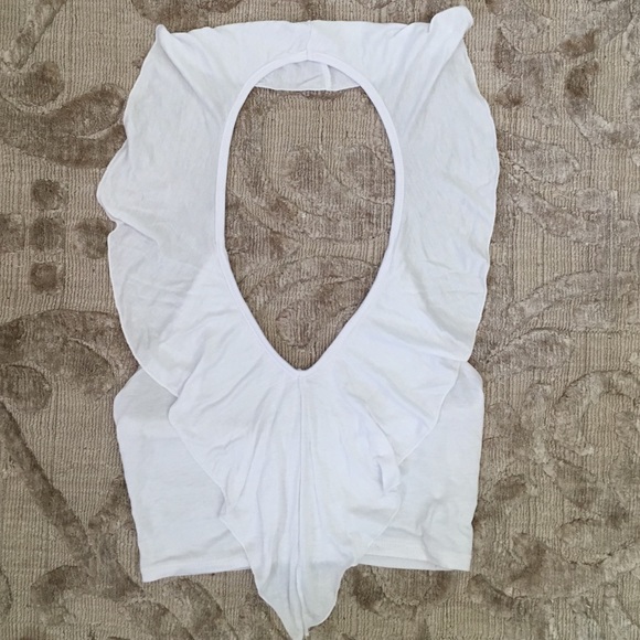 White ruffled crop top