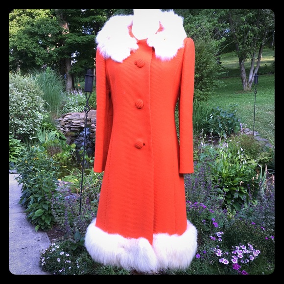 Vintage mod boho fur trim