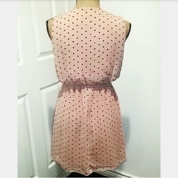 SOLD IN BUNDLE Blush Polka Dot Accented Dress NWOT - Picture 2 of 2