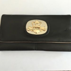 Kathy Van Zeeland Black Leather Trifold Wallet