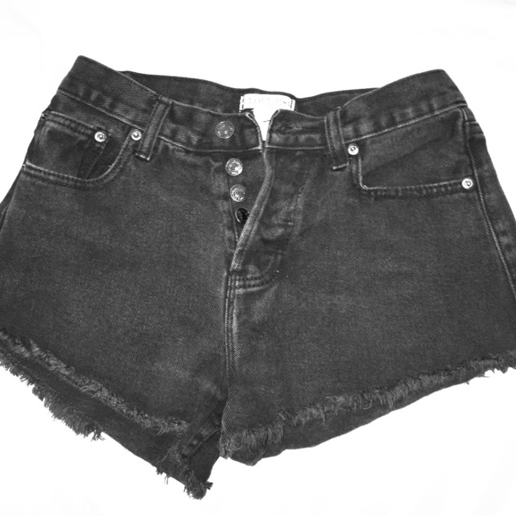 High waisted denim shorts
