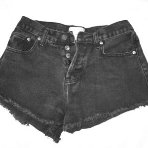 High waisted denim shorts