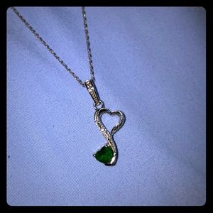 Emerald Colored Heart Necklace