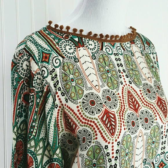 Boho Print Long Sleve Midi - Picture 4 of 4