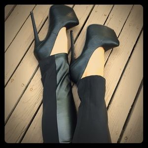 All Black Leather Heels