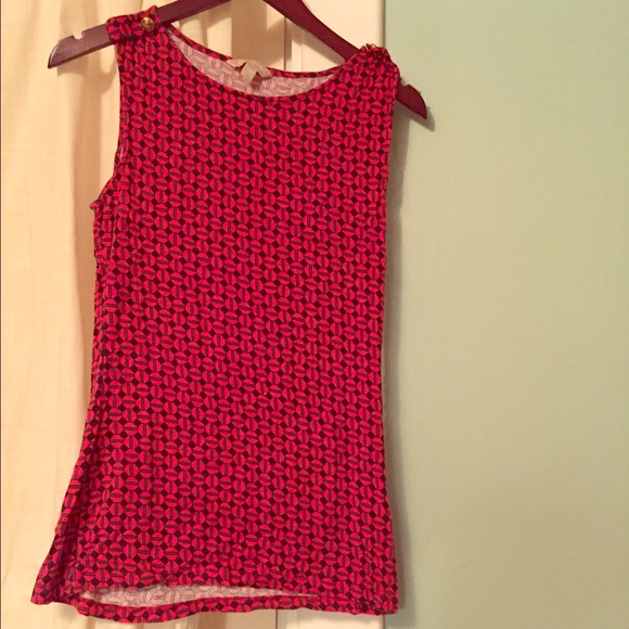 Red geometric patterned banana republic tank - Picture 1 of 2