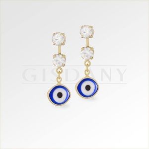 Beautiful Greek eye gold plated earring