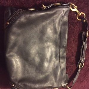 Coach Carly black leather bag