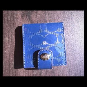 Coach leather logo pocket mirror