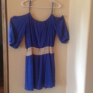 Blue linen dress