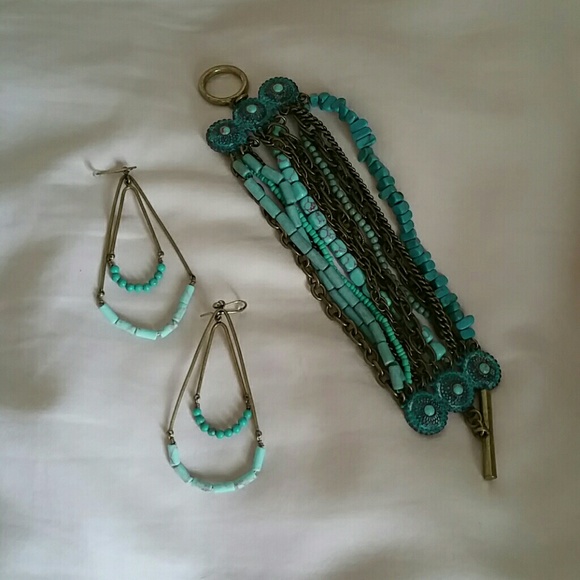 Earrings and bracelet