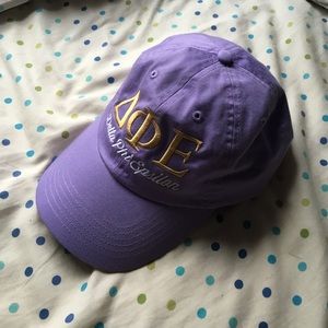 Dphie Delta Phi Epsilon purple hat/cap