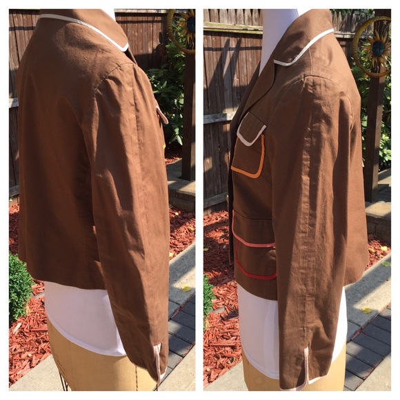 BCBG MAXAZRIA Multi-Color Trimmed Blazer. - Picture 3 of 4