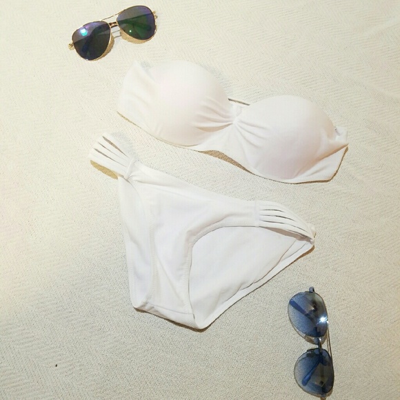Strapless White Bikini