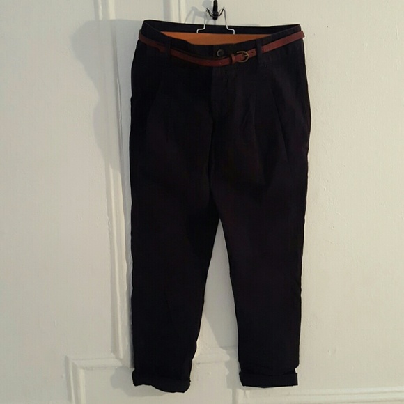 Zara Basic trouser pant with belt