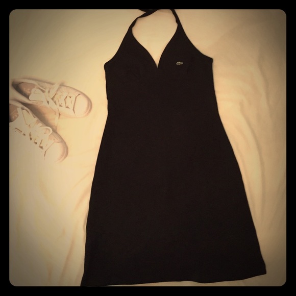 LACOSTE Pique Stretch Halter Dress