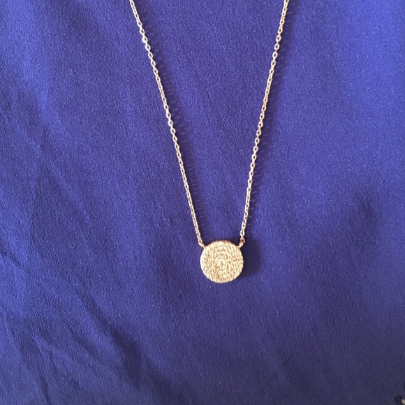 Dainty faux gold and diamond necklace