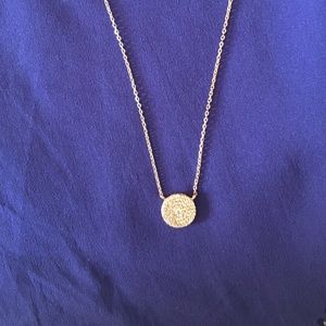 Dainty faux gold and diamond necklace