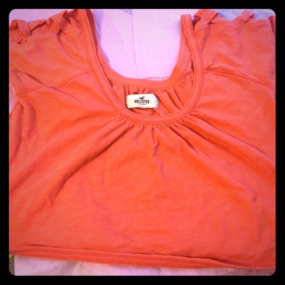 Hollister orange half shirt