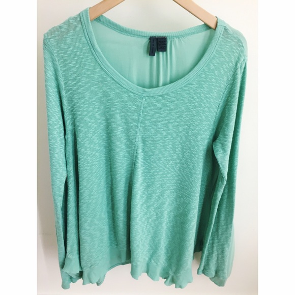Anthropologie Left of Center Mint Green Top