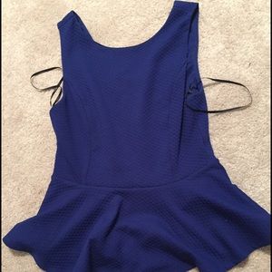 Peplum Blue Tank