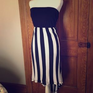 Asymmetrical striped dress