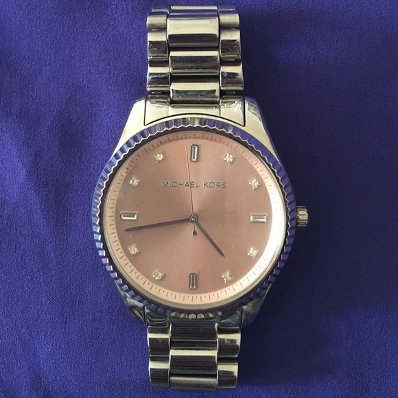 Michael Kors Silver and Rose Gold Watch