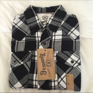 MENS Roebuck & Co buffalo check cowboy shirt