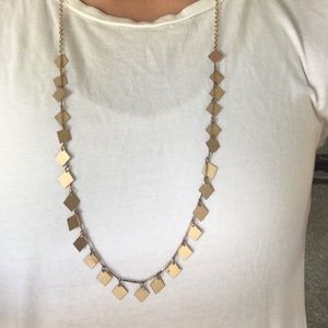 Gold diamond pendants medium length necklace