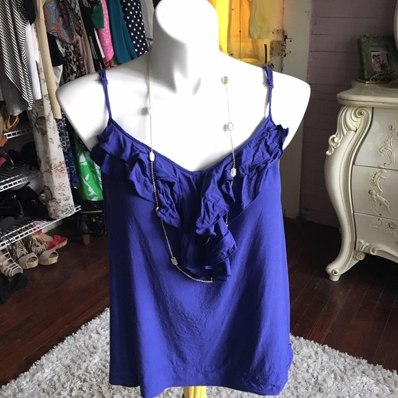Mossimo XXL Royal Blue/Purple ruffle tank