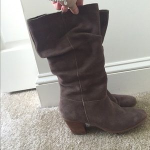 Taupe suede boots