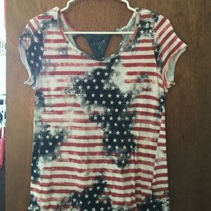 Guess American flag with open back top