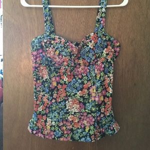 Floral bustier top