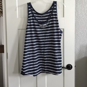 Striped, embellished tank