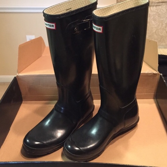 Hunter rainboots (size 11) Black gloss