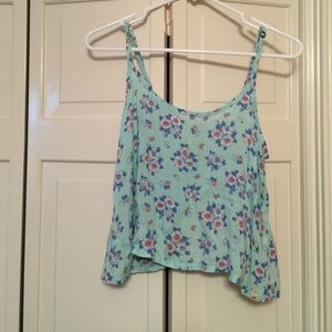 Mint floral crop top