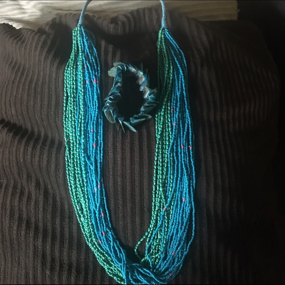 Necklace and bracelet combo.