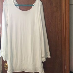White long sleeve peasant dress