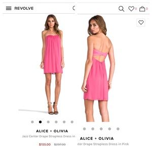 Alice + Olivia pink strapless dress