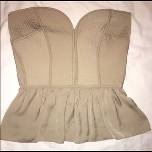 Caribbean Queen Beige Strapless Shirt