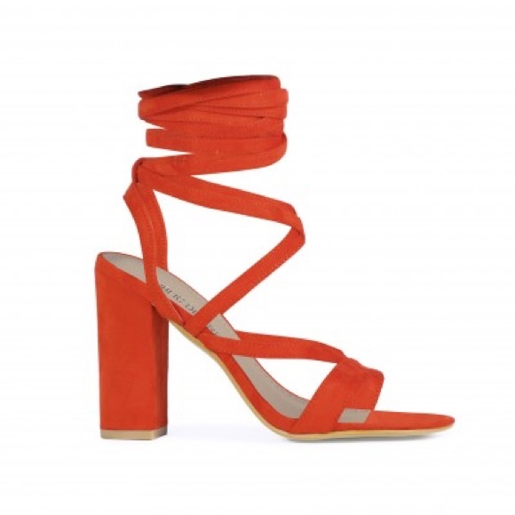 brand new tie up orange heels - Picture 4 of 4