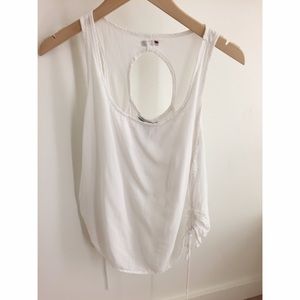 Hard Tail White Double Layer Side Tie Tank