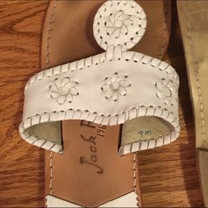 White Leather Jack Rogers Palm Beach Sandals