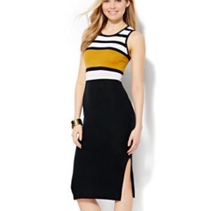 Sleeveless striped midi dress