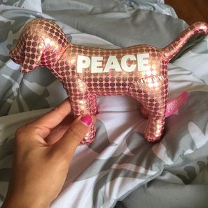 PINK polka dot dog (gold and pink)
