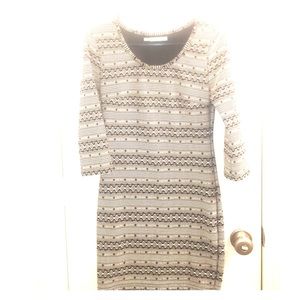 Black and white Aztec print fitted dress.