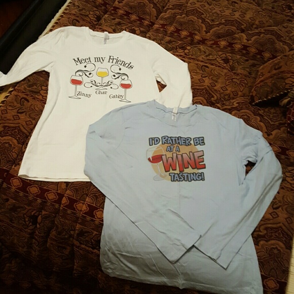 Cute long sleeve wine influenced T's - Picture 1 of 3